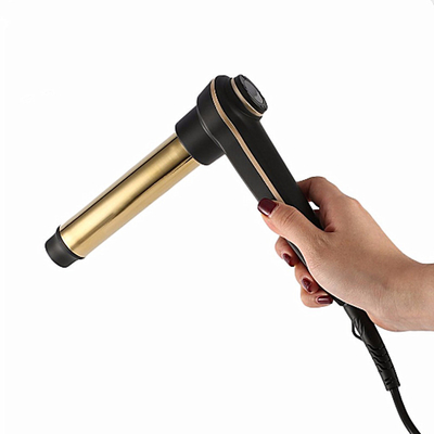 Professional Corner Hair Curling Iron Golden PTC Fast Heating LCD Display