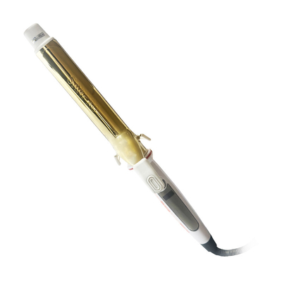 LCD Intelligent Control Hair Curling Iron Golden Color with Negative Ion Technology and International Voltage