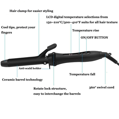 6 In One Rotating Hair Curling Iron Interchangeable Hair Steam Curling Iron
